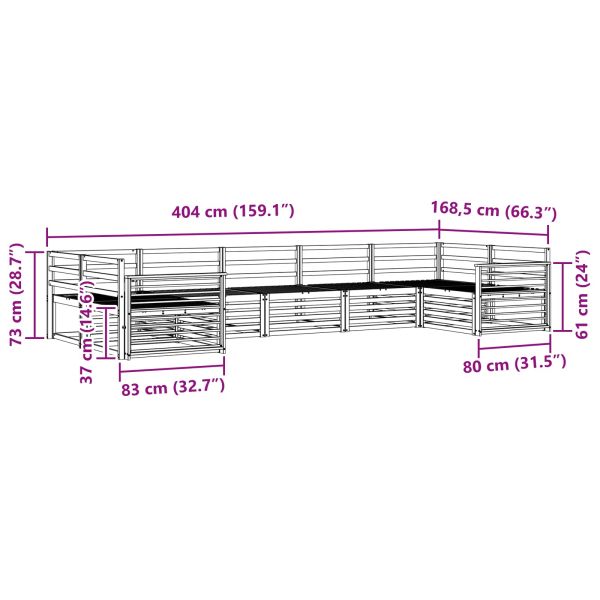 Комплекти дивани 7 pcs Естествен Солидно акациево дърво