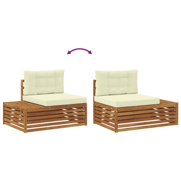 Комплект дивани за открито 4 Брой Натурален и Крема