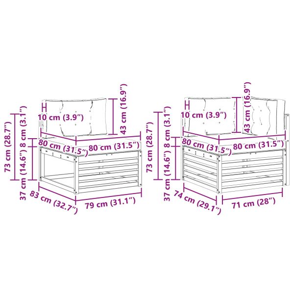 Комплекти дивани с възглавница 9 pcs Естествено и светло сиво