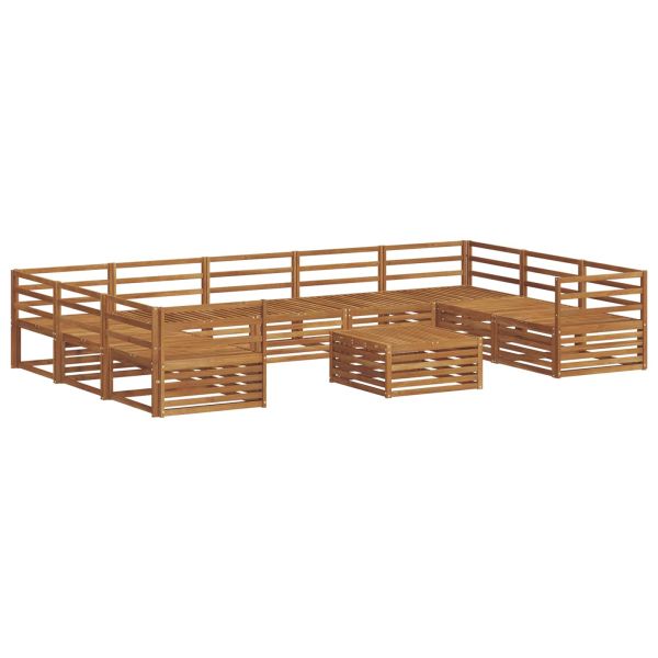 Комплект дивани за открито 10 pcs Естествен