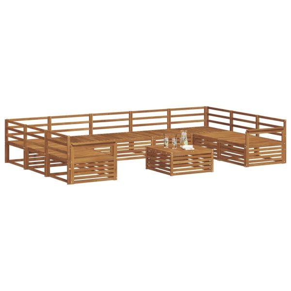 Комплект дивани за открито 10 pcs Естествен