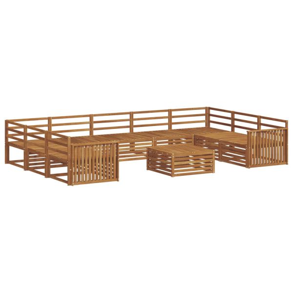 Комплект дивани за открито 10 pcs Естествен