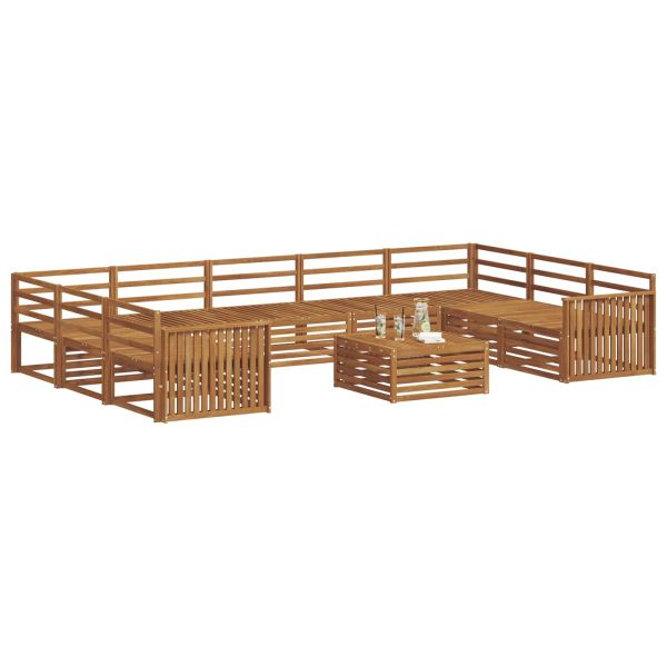 Комплект дивани за открито 10 pcs Естествен