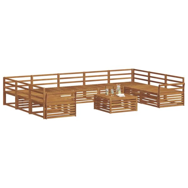Комплект дивани за открито 10 pcs Естествен