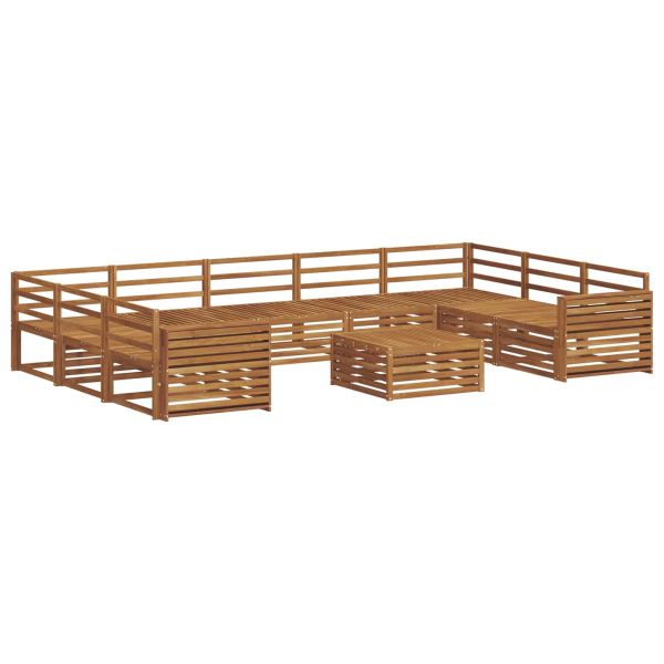 Комплект дивани за открито 10 pcs Естествен