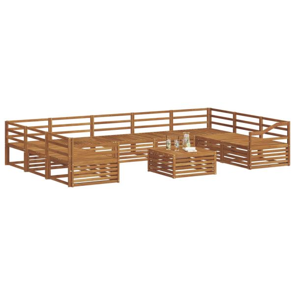Комплект дивани за открито 10 pcs Естествен