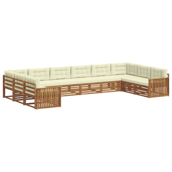 Комплекти дивани с възглавница 10 pcs Натурален и Крема