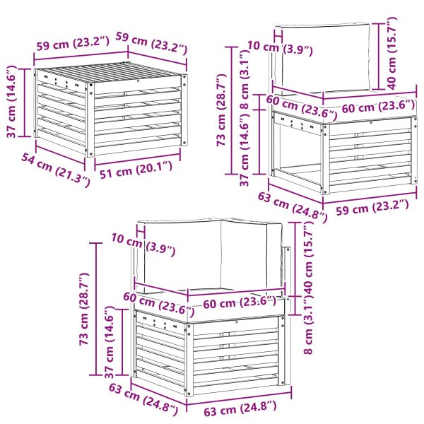 Комплект дивани за открито 8 pcs Натурален и Антрацит