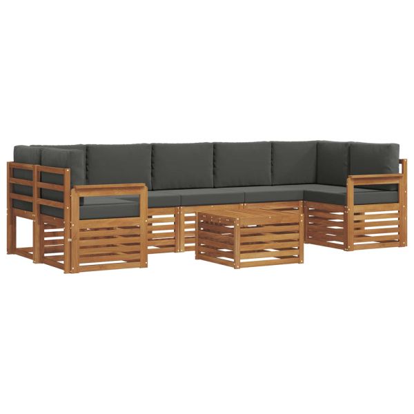 Комплект дивани за открито 8 pcs Натурален и Антрацит