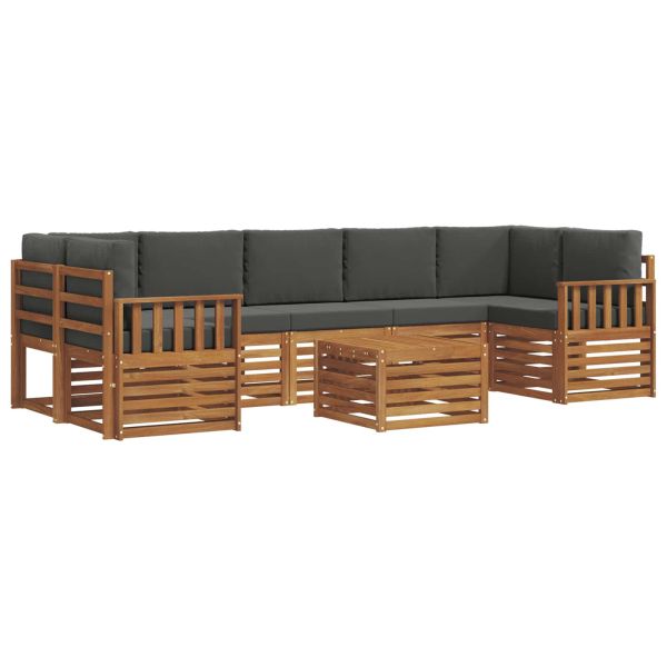 Комплект дивани за открито 8 pcs Натурален и Антрацит
