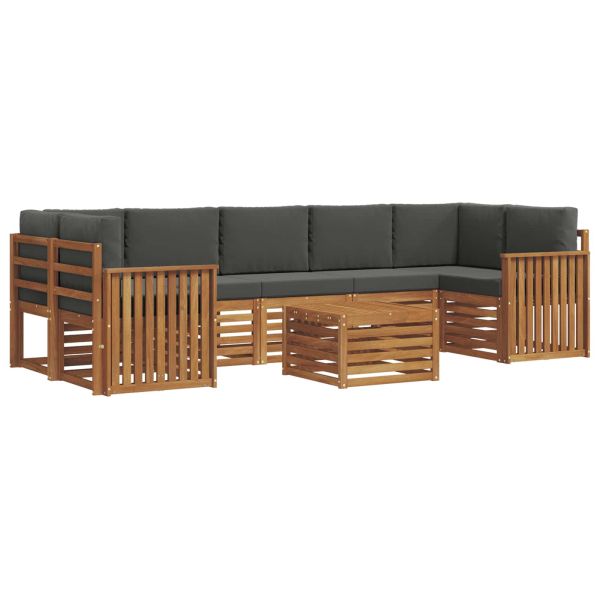 Комплект дивани за открито 8 pcs Натурален и Антрацит
