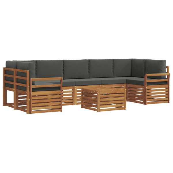 Комплект дивани за открито 8 pcs Натурален и Антрацит
