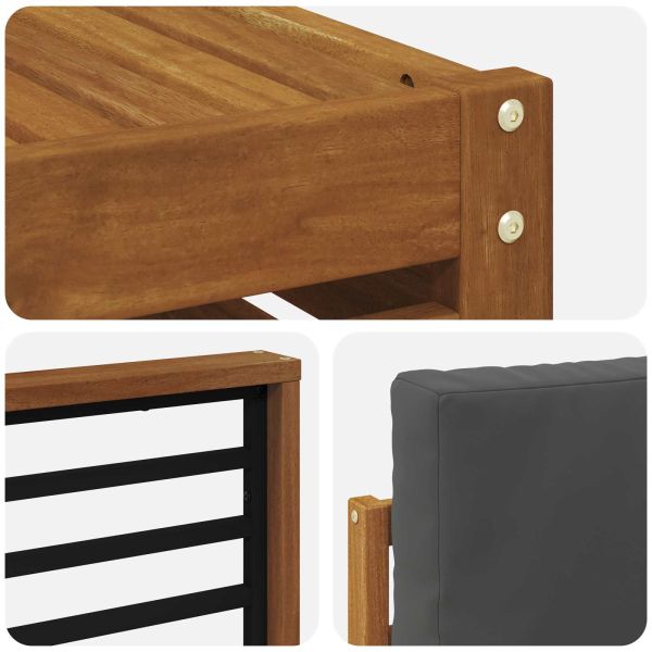 Комплект дивани за открито 8 pcs Натурален и Антрацит