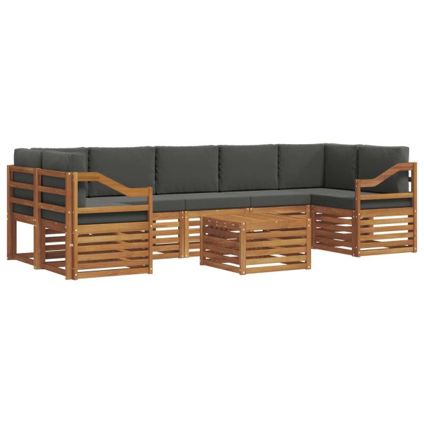 Комплект дивани за открито 8 pcs Натурален и Антрацит