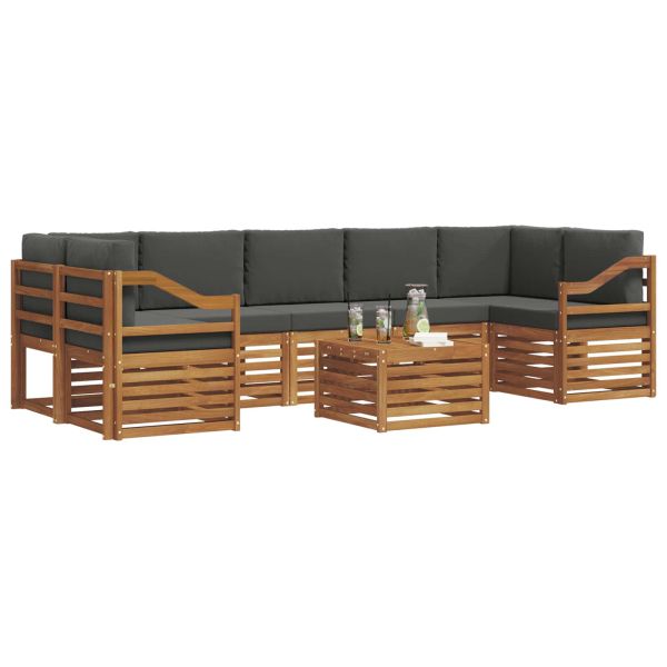 Комплект дивани за открито 8 pcs Натурален и Антрацит