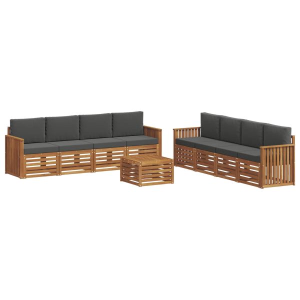 Комплекти дивани с възглавница 9 pcs Натурален и Антрацит