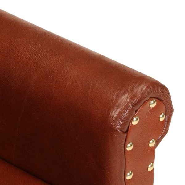 Фотьойл, кафяв, естествена кожа