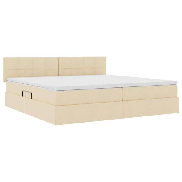 Легло с място за съхранение и матрак Кремав 200 x 200 cm