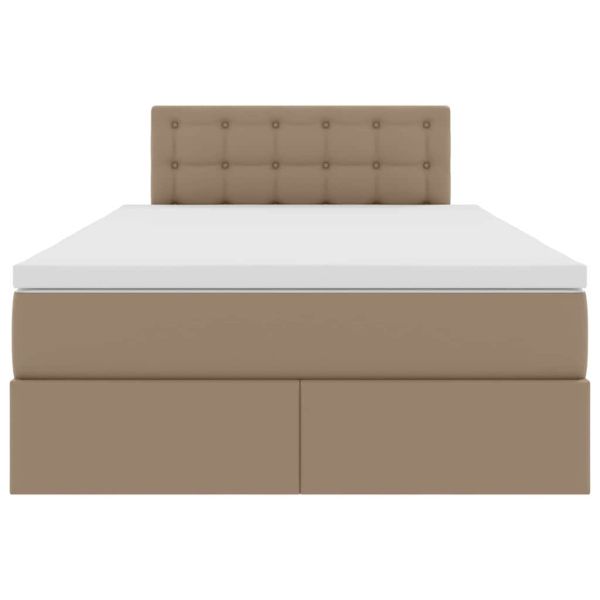 Легло с място за съхранение и LED с LED Капучино 120 x 190 cm