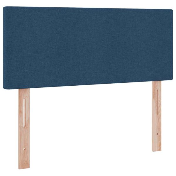 Легло с място за съхранение и LED Синьо 120 x 190 cm текстил