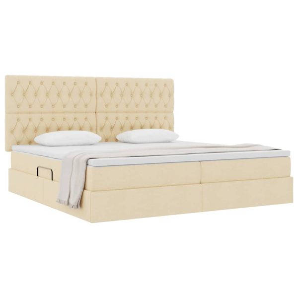 Легло с място за съхранение и матрак Кремав 200 x 200 cm