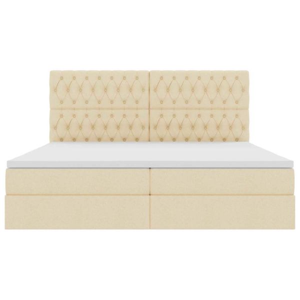 Легло с място за съхранение и матрак Кремав 200 x 200 cm