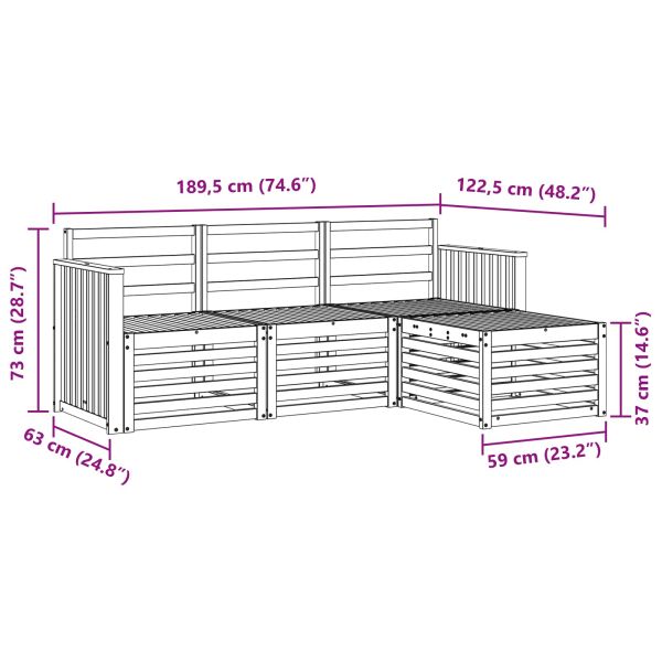 Комплект дивани за открито 4 pcs Естествен