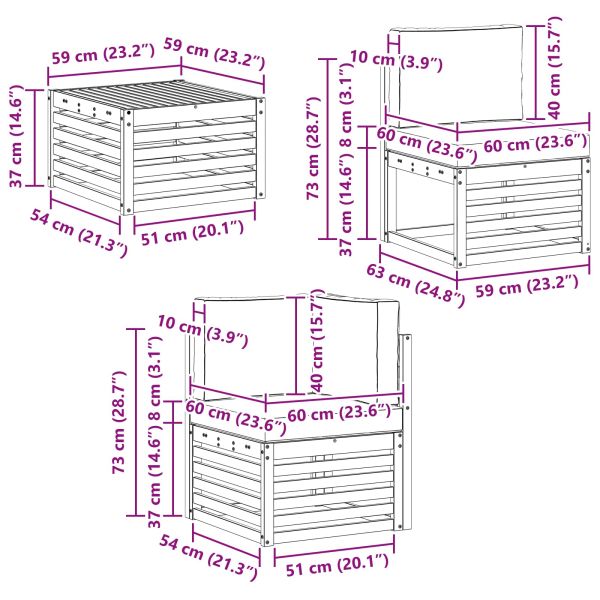 Комплект дивани за открито 5 pcs Натурален и Бежов