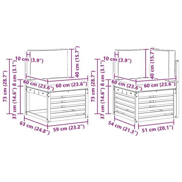 Комплект секционен диван 5 pcs Естествено и светло сиво