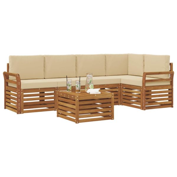 Комплект секционен диван с възглавница 6 pcs Натурален и Бежов