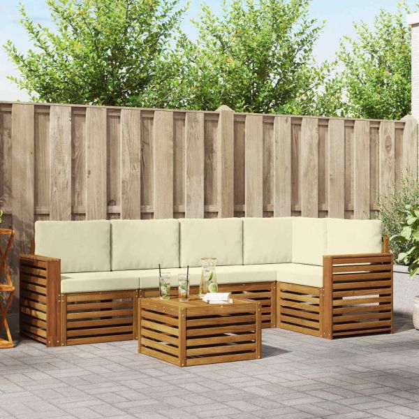 Комплект секционен диван с възглавница 6 pcs Натурален и Крема