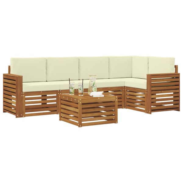 Комплект секционен диван с възглавница 6 pcs Натурален и Крема