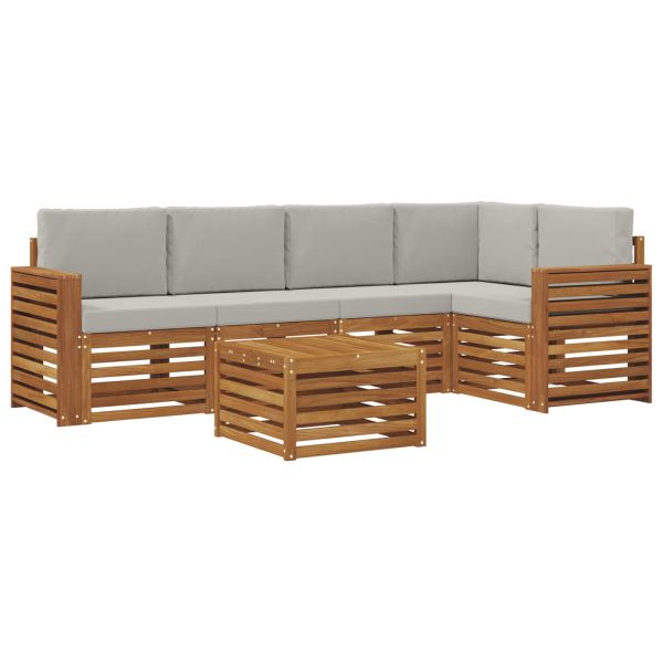 Комплект секционен диван 6 pcs Естествено и светло сиво