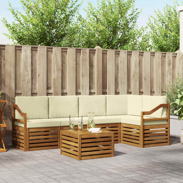 Комплект секционен диван с възглавница 6 pcs Натурален и Крема