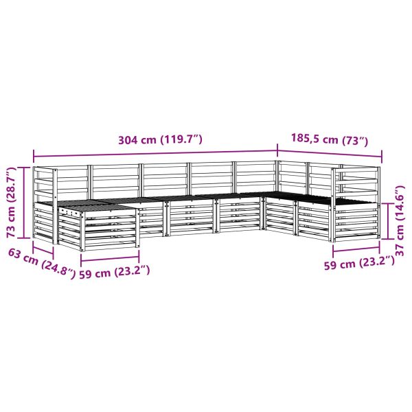 Комплект дивани за открито 8 pcs Естествен