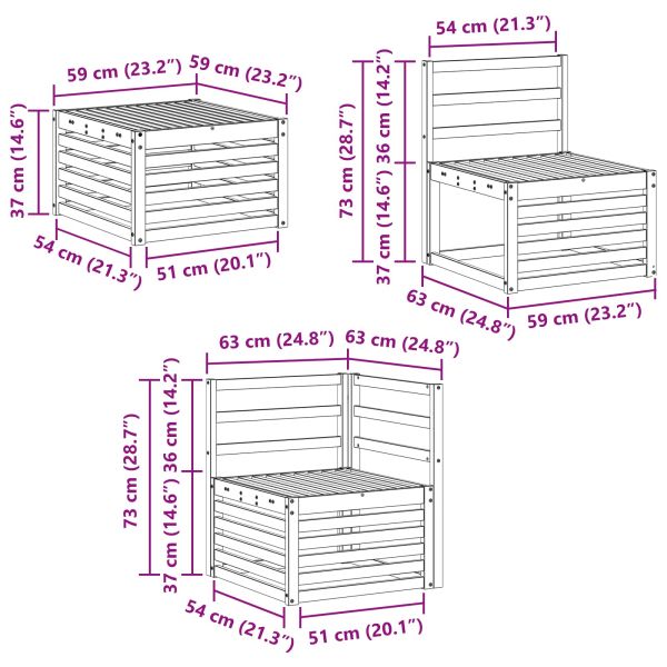 Комплект дивани за открито 8 pcs Естествен
