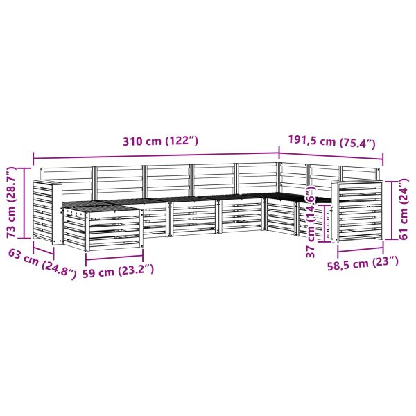 Комплект дивани за открито 8 pcs Естествен