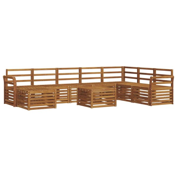Комплект дивани за открито 9 pcs Естествен