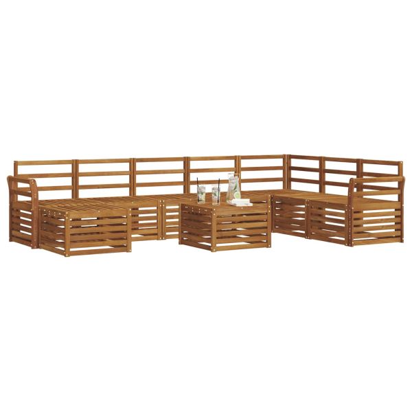 Комплект дивани за открито 9 pcs Естествен