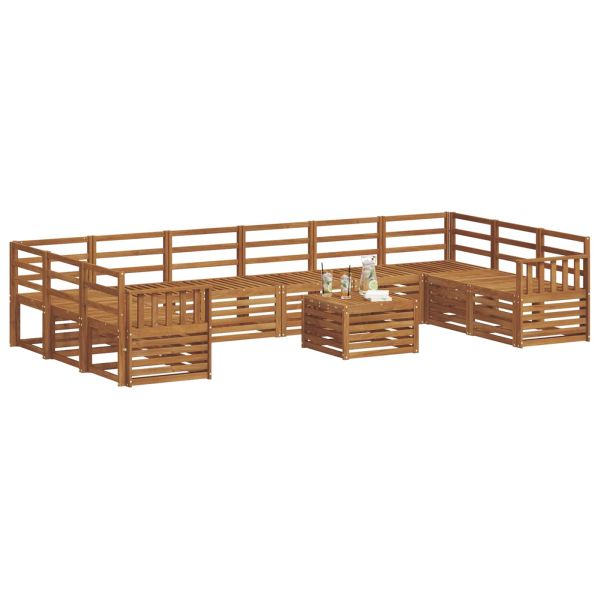 Комплект дивани за открито 11 pcs Естествен