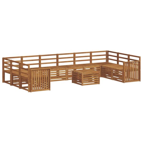 Комплект дивани за открито 11 pcs Естествен