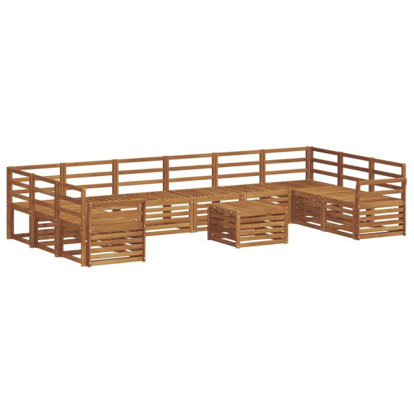 Комплект дивани за открито 11 pcs Естествен