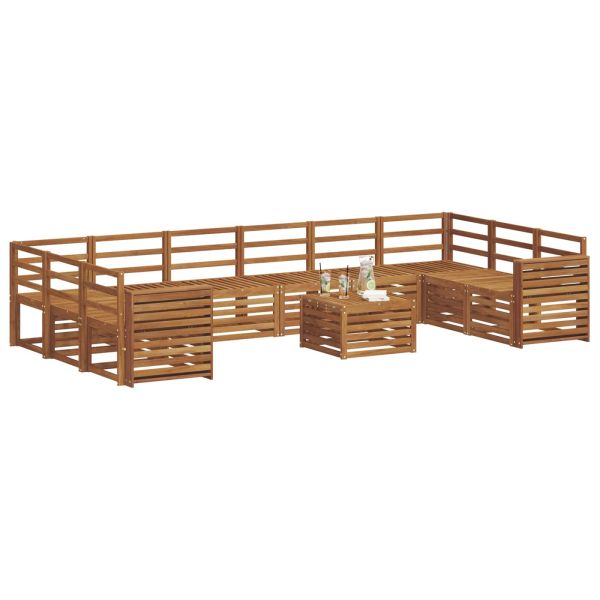 Комплект дивани за открито 11 pcs Естествен