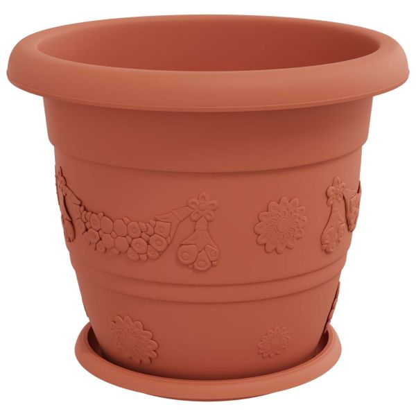 Саксии за растения 6 pcs Червено тухла Ø 34 x 28 см Пластмаса