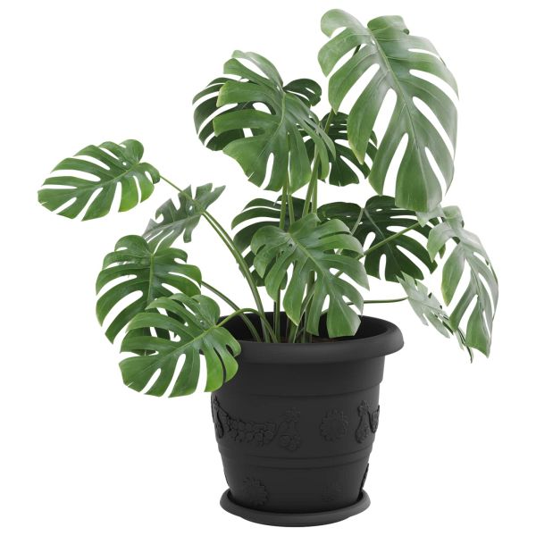 Саксии за растения 6 pcs Черно Ø 34 x 28 см Пластмаса