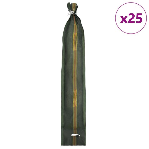 Торби с пясък 25 бр. Тъмен зелен 100 x 25 cm HDPE