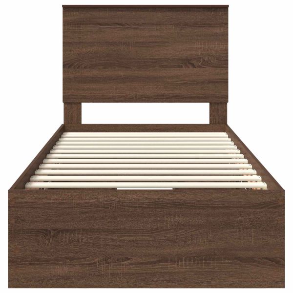Рамка за легло Кафяв дъб 90 x 190 cm Инженерна дървесина