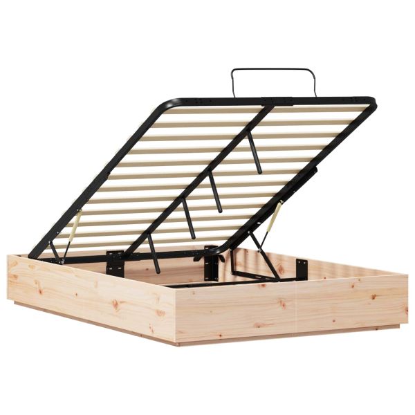 Отоманско легло Естествен 140 x 200 cm Масивна боровина