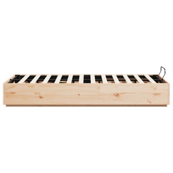 Отоманско легло Естествен 140 x 200 cm Масивна боровина