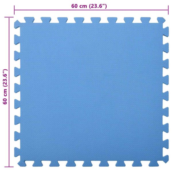 Мат за под басейн 12 pcs Синьо 4,32 ㎡ EVA Пяна